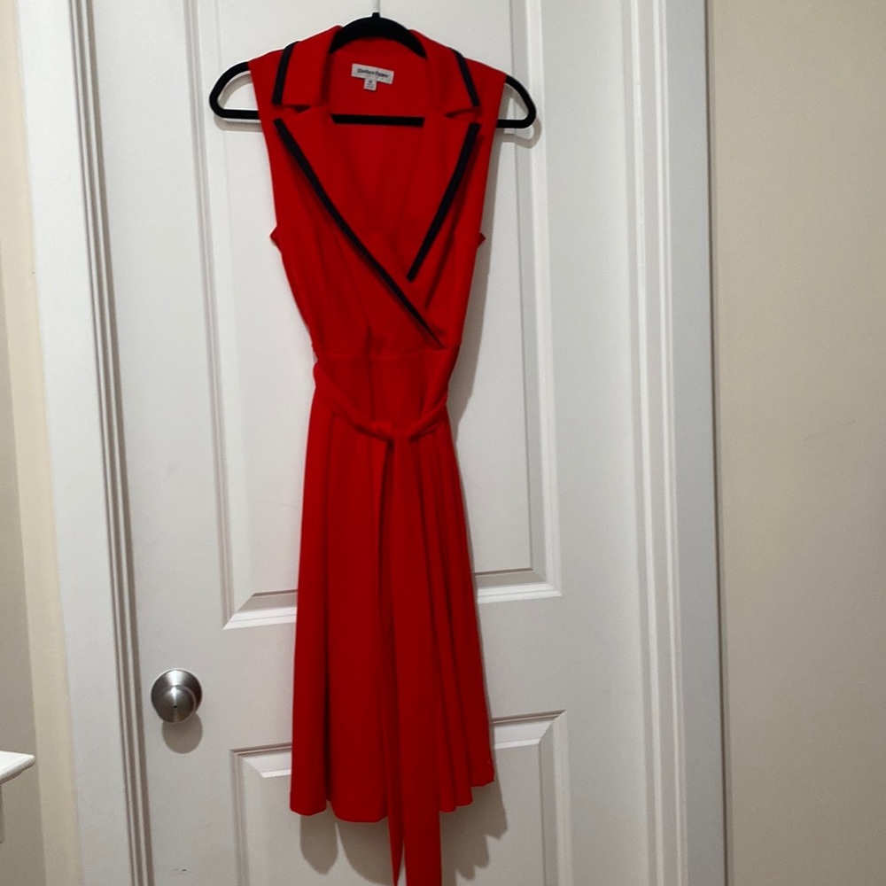 Red faux wrap dress size 10